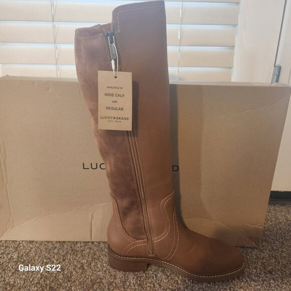 Lucky Brand "Quenbe" Latte Riding Boots. NIB. Size 6.5 - Picture 3 of 11
